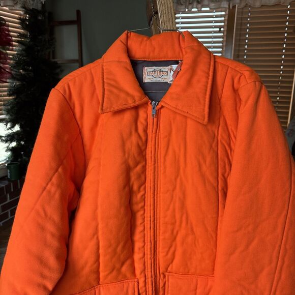 VTG SafTBak Blaze Orange Hunting Shooting Outdoor Jacket Made In USA Mens LARGE - Picture 3 of 9